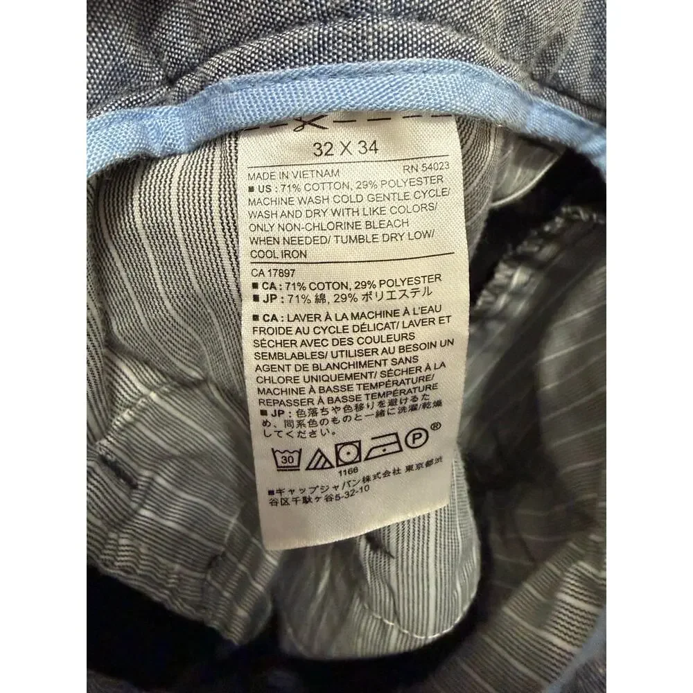 Banana Republic Aiden Fit Chino Pants Men's 32x34 Gray Straight Casual Cotton